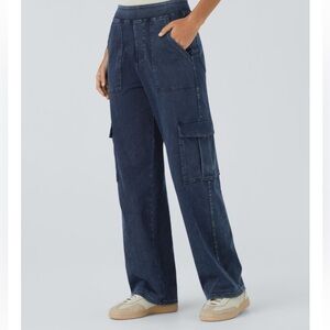 Halara Flex™ Mid Rise Pockets Straight Leg Casual Cargo Jeans